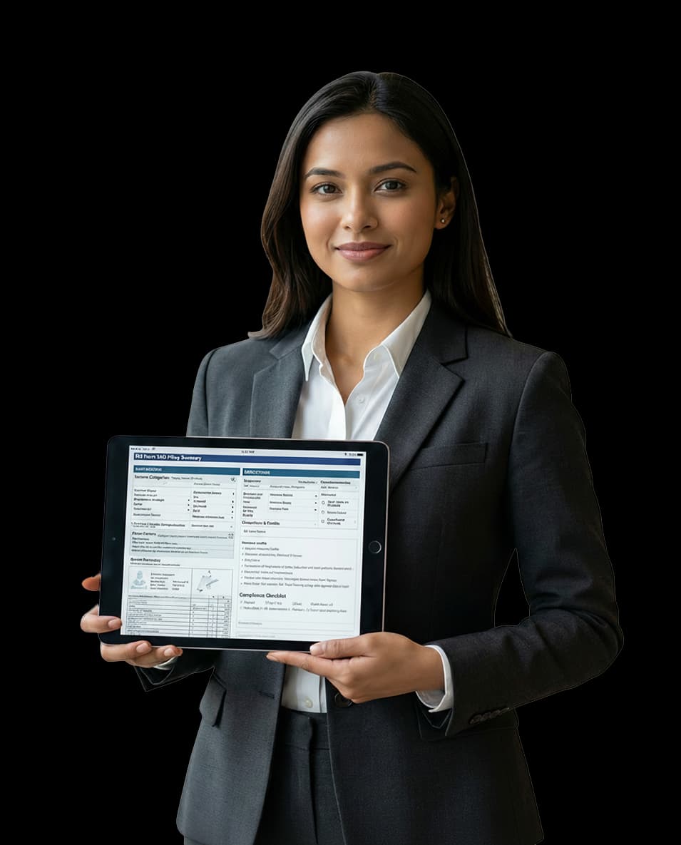 Professional working on laptop